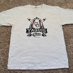 Yazbek Yaquis de Obregon Bud Light Baseball Graphic T-Shirt Mens XL White